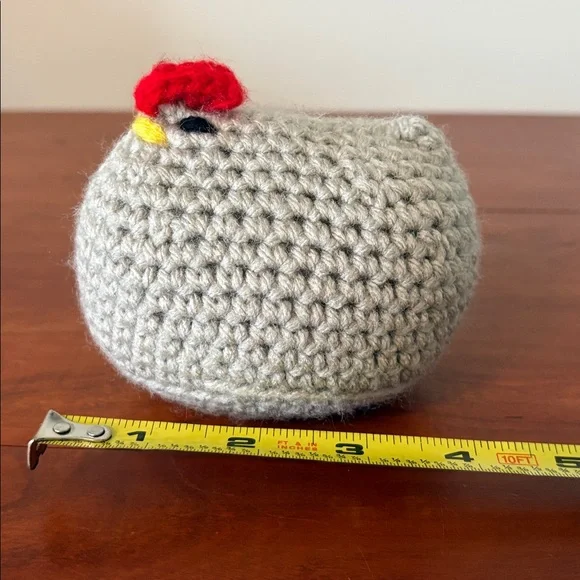 Crochet Chicken Plush Handmade Farmhouse Decor Cottagecore Gift - Picture 7 of 7